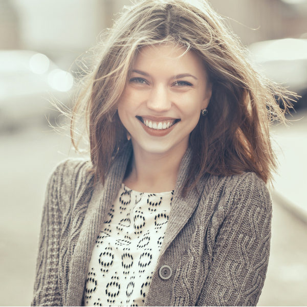 Closeup Young Woman Outdoors